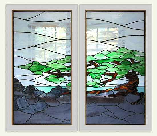 Bonsai stained glass window